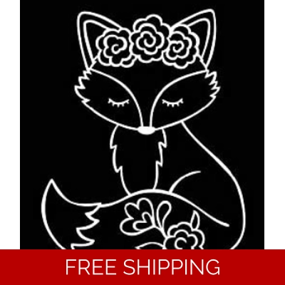 Female Fox Flowers Die Cut Vinyl Decal sticker Female Fox Flowers Die Cut Vinyl Decal sticker